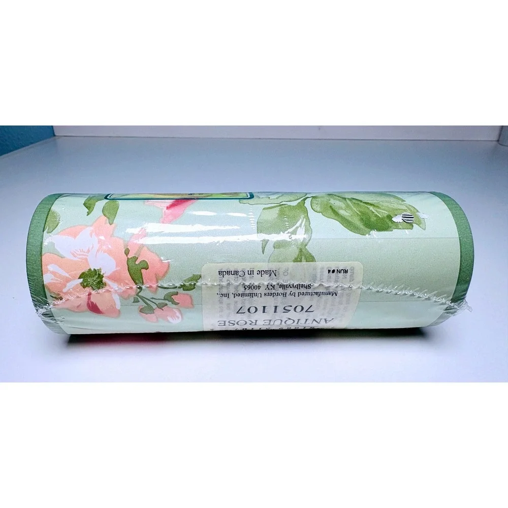 Springmaid Wall Border 15ft x 6.87in Green Antique Rose Floral Prepasted 7051107
